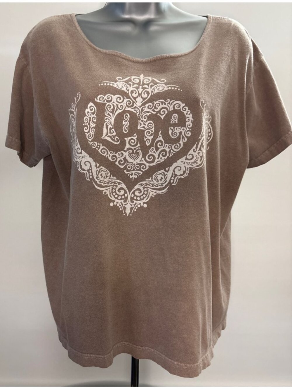 Vintage Crazy Shirts Hawaii Chocolate Dyed Brown Love Short Sleeve Shirt Size M